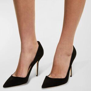 MANOLO BLAHNIK BB 105 Black Suede Stilettos